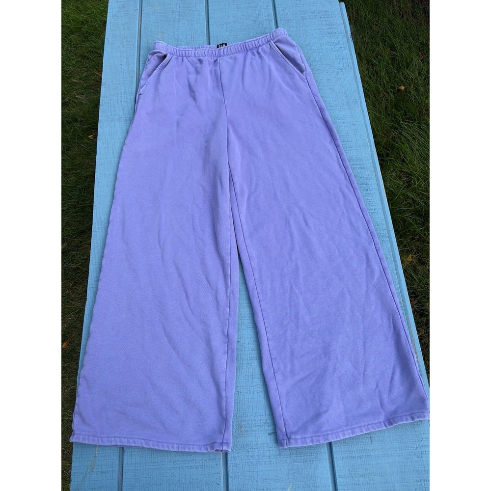 Gap Baggy Wide Leg Sweatpants Wisteria Blossom Purple Fleece Lounge Pants Medium